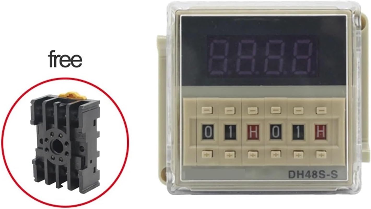 Digital Display Time Relay DH48S-S-2Z Electric Delay Timer 0.1S-99H LCD Display with Base
