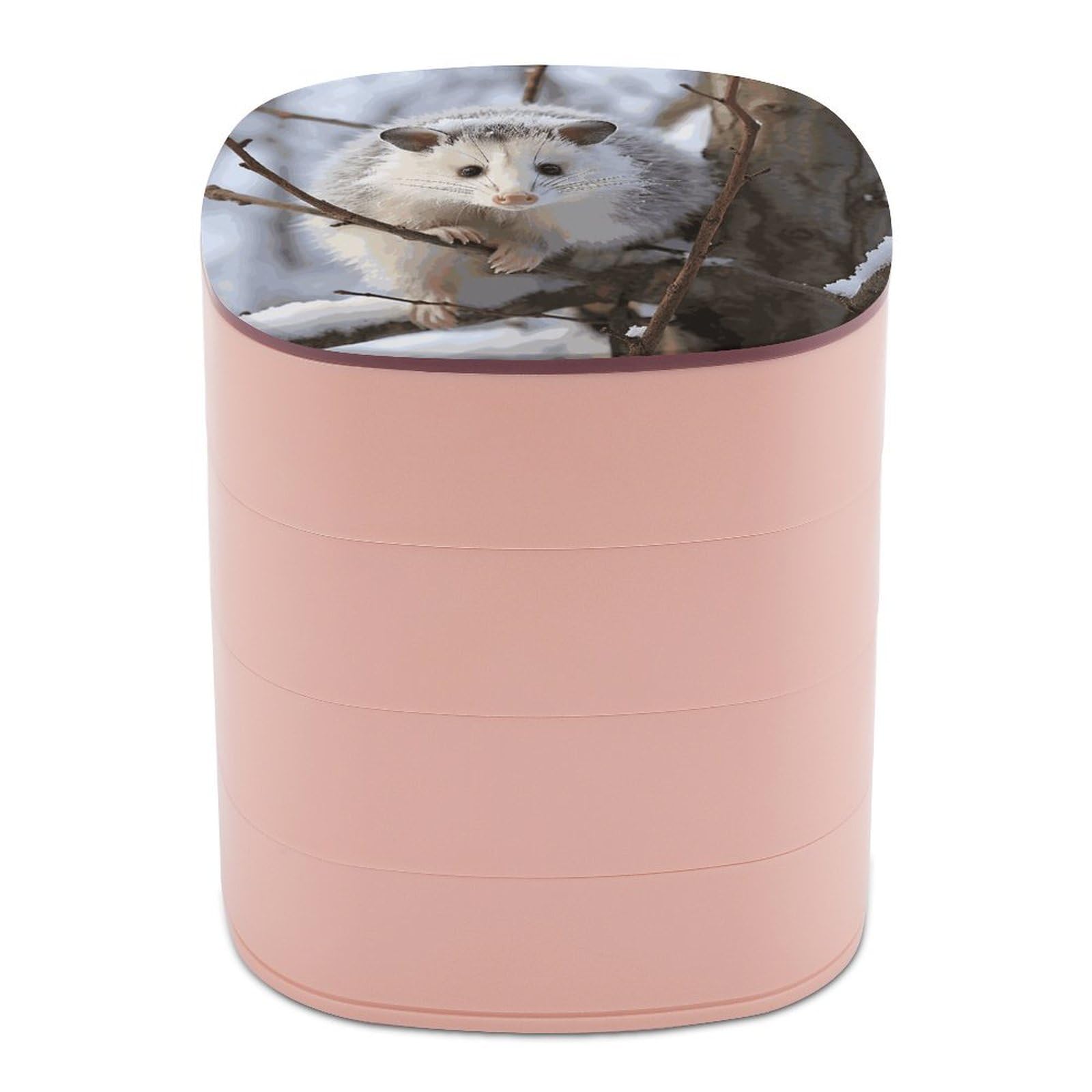 Rangement bijoux rotatif Opossum porte-collier avec couvercle protecteur