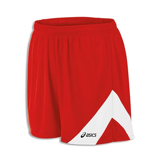 ASICS Men's Break Through Performance Short, Red/White, Medium