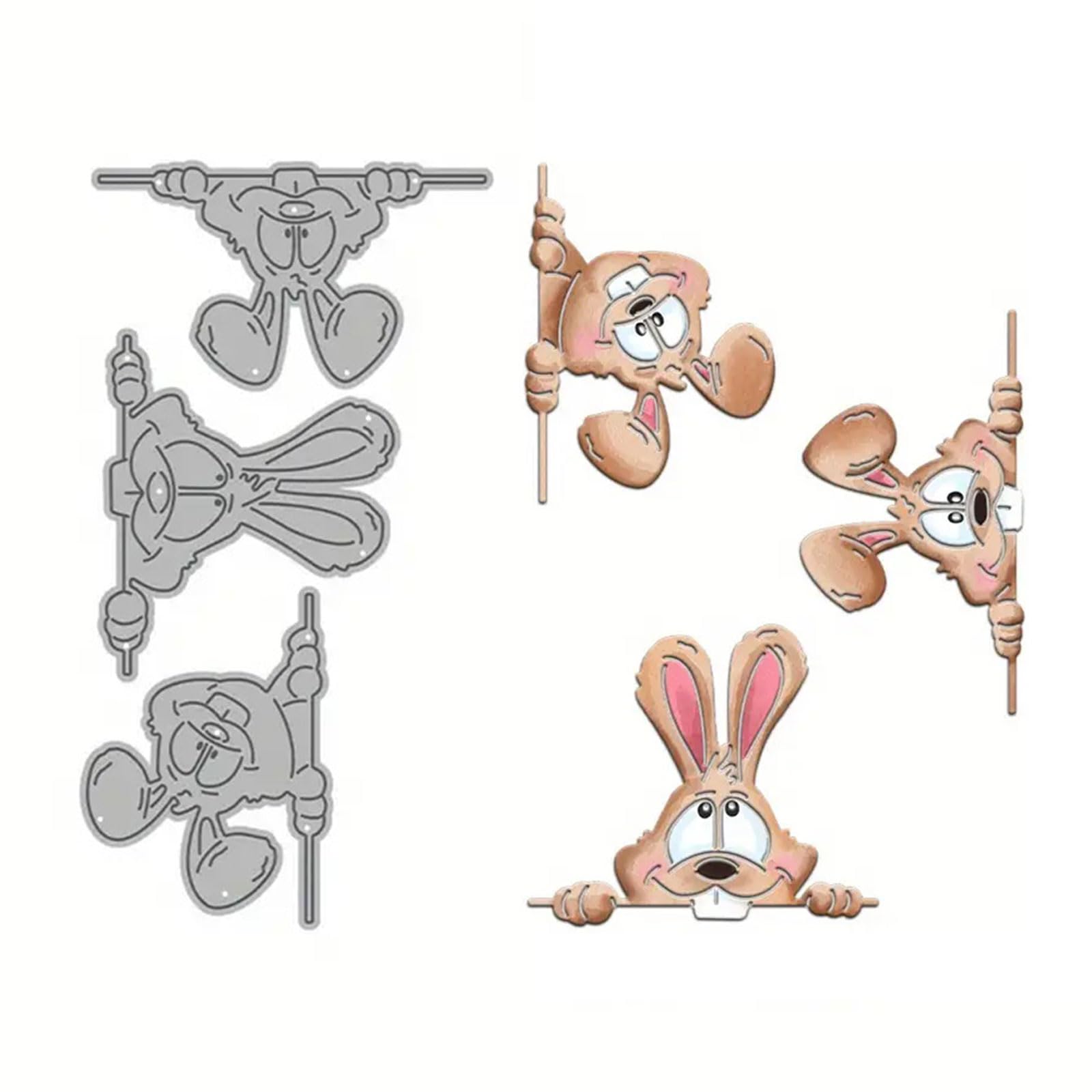 hogtnd Easter bunny cutting dies, embossing stencils, cutting stencils, metal die for scrapbooking, cards, scrapbook decoration, Easter bunny punch