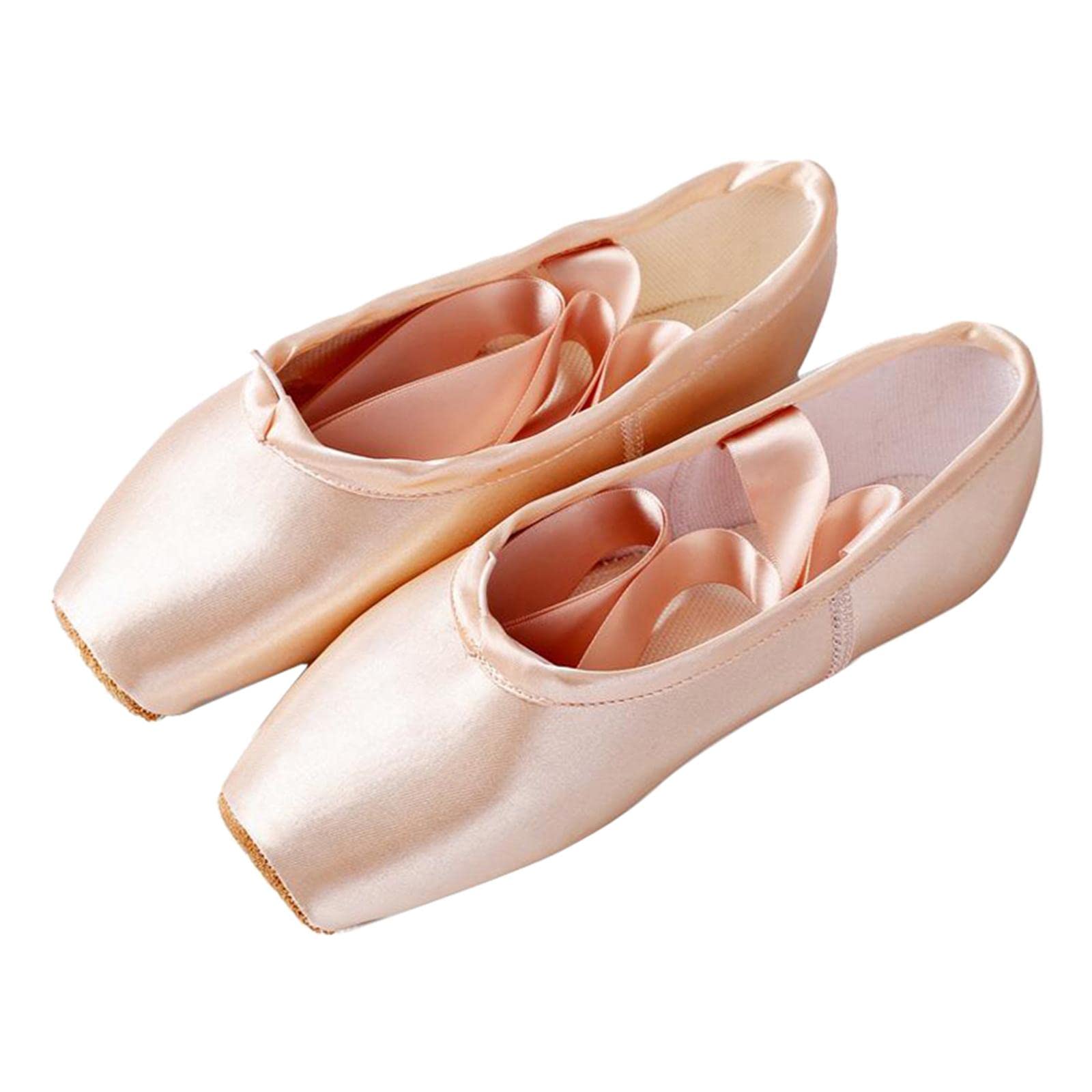 Women Girl Ballet Dance Shoes Satin Pointe Suede Sole Yoga Shoe Dancewear 38
