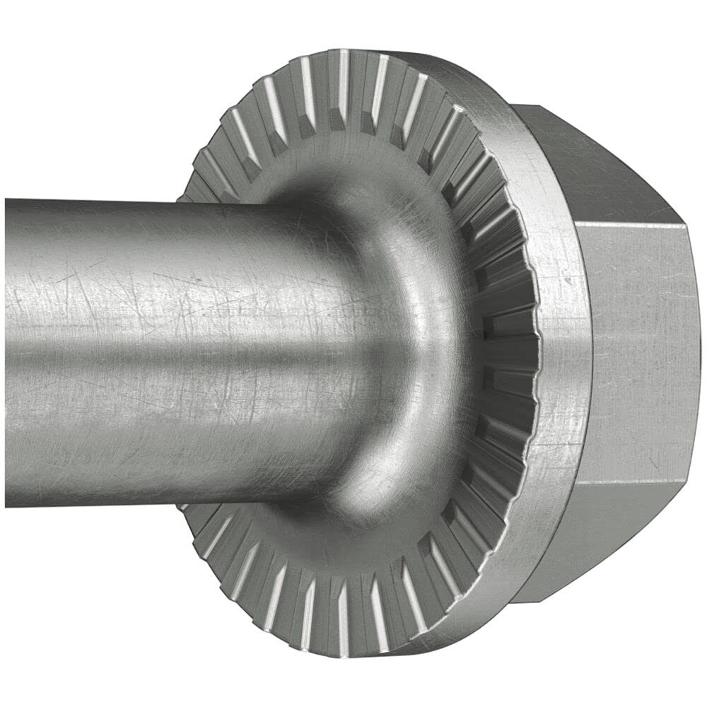 fischer UltraCut FBS II 8 x 100 50/35 US Hexagonal Acero Inoxidable Potente Tornillo de hormigón con punta endurecida, para exteriores y zonas húmedas, fijación segura en hormigón, 50 unidades