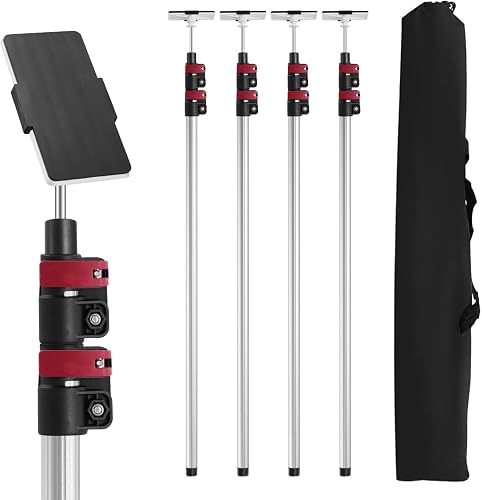 12FT Dust Barrier Poles, 4Pack Spring Retractable Zip Wall Pole Kit