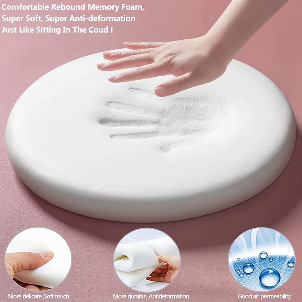 Genérico Cojines para sillas: cojín Redondo de Espuma viscoelástica de 35,5 cm (14"), Antideslizante y extraíble con Cremallera Oculta, Ideal para Mayor Comodidad en sillas de Ruedas, taburetes y SIL
