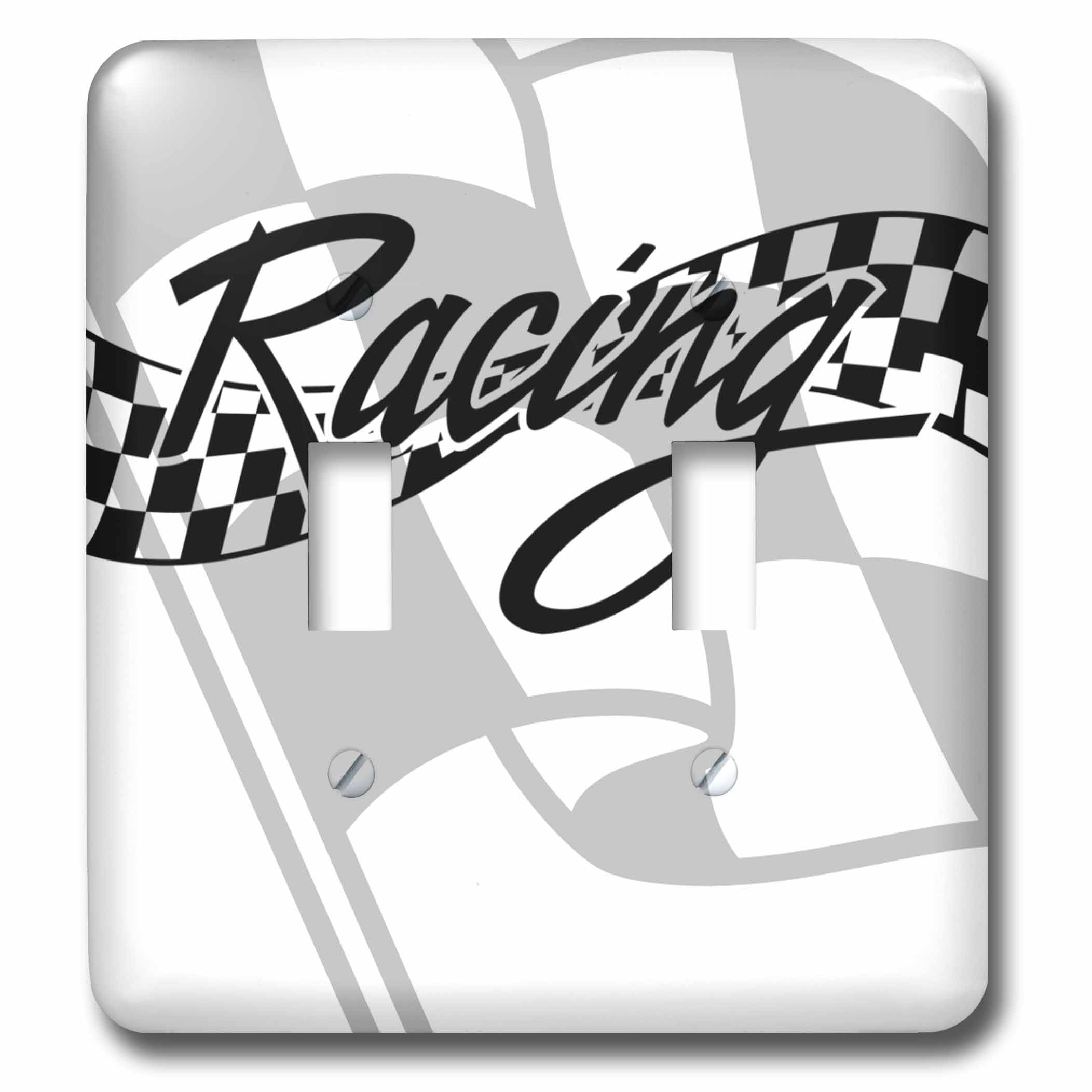 Interruptor de palanca doble para sustituir placas viejas con diseño de cuadros blanco y negro