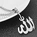 FIZIZDH Islamic Muslim Jewelry Stainless Steel Big Allah Necklace for Men Women