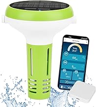 UIUZMAR Analyseur de salinité intelligent pour piscine, compteur de salinité flottant avec chargeur solaire, thermomètre WiFi 5 en 1 pour eau de piscine, eau chaude
