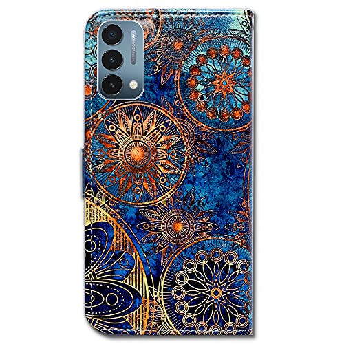 Image of Bcov Case for OnePlus Nord N200 5G, Gorgeous Colours Circle Mandala Leather Flip Phone Case Wallet Cover with Card Slot Holder Kickstand for OnePlus Nord N200 5G