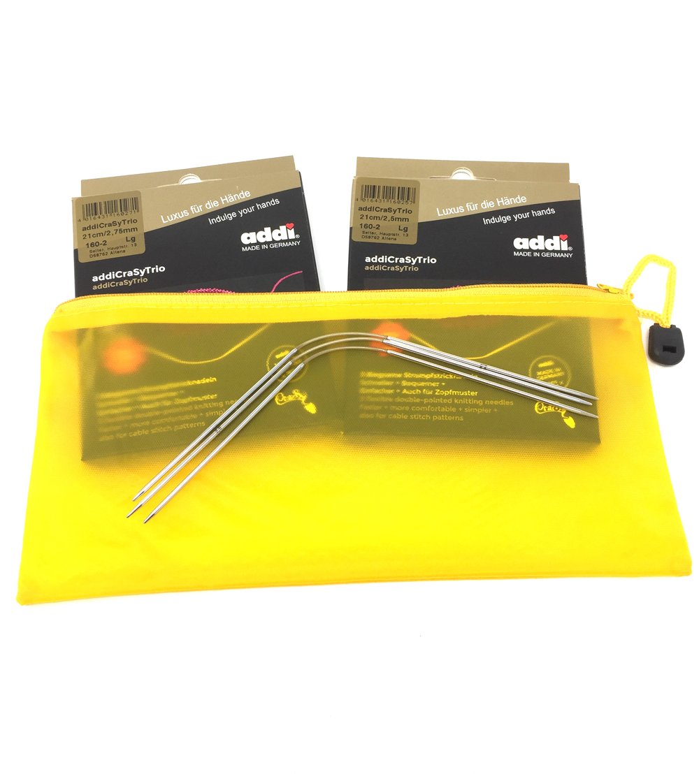 Camtiac addiCraSyTrio Strumpfstricknadel-Set 2 und 2,5 ADDI Crasy Trio Rundstricknadel