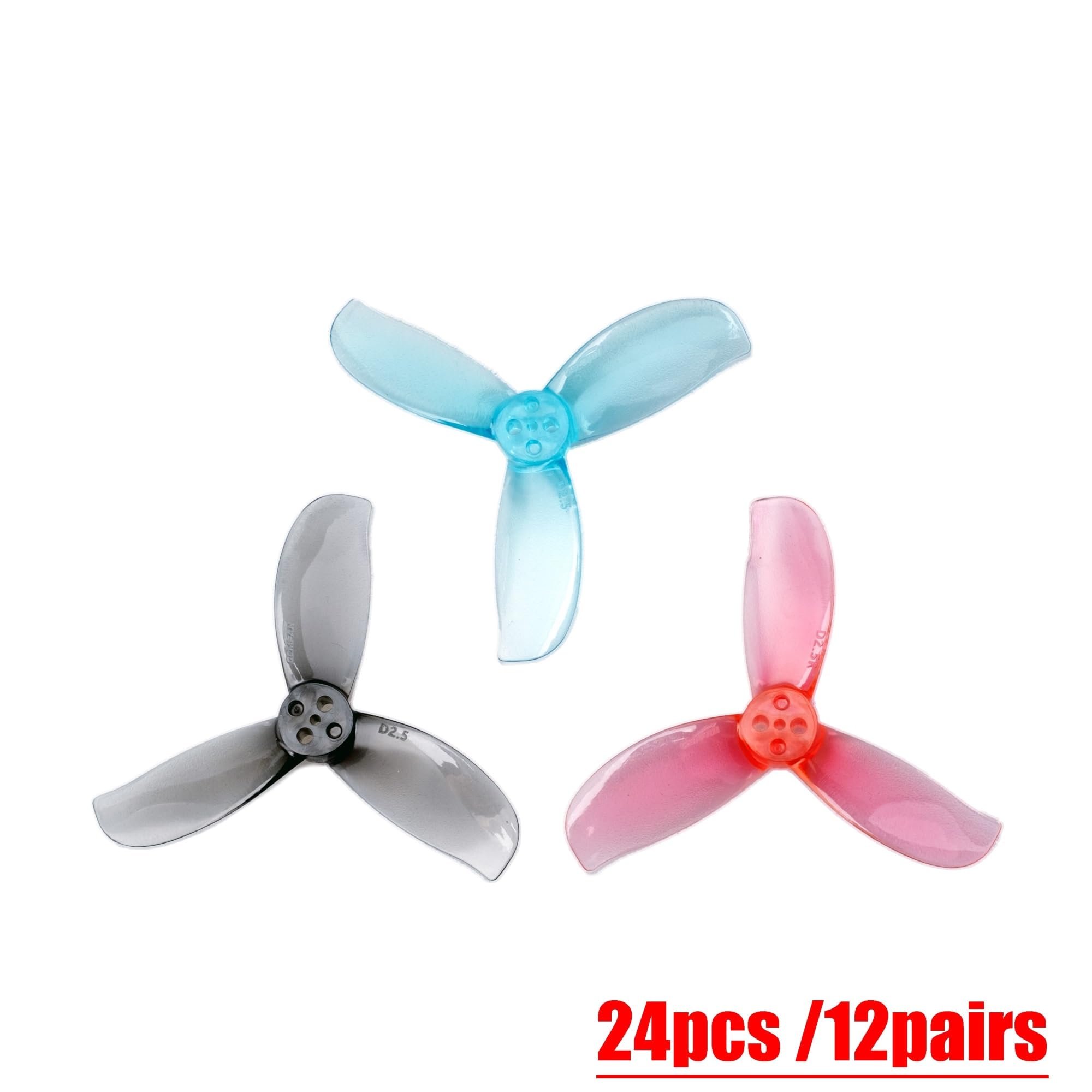24Unidades Hélice PC 2,5Pulgadas 3Palas Orificio 1,5mm Dron FPV Cinewhoop