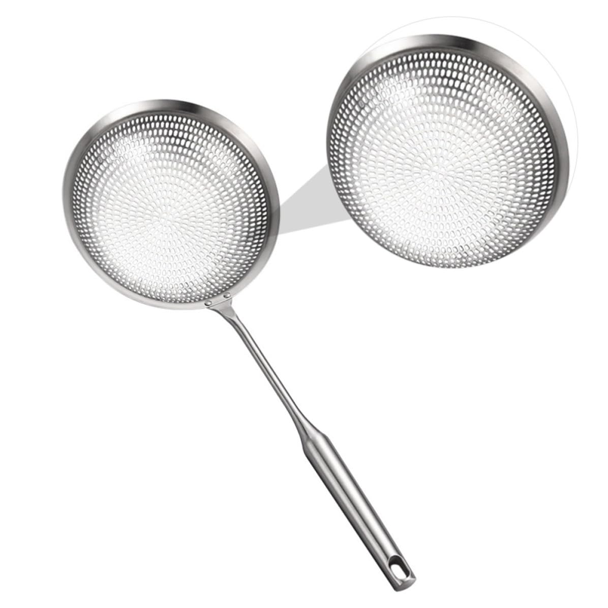Colador de acero inoxidable para evitar quemaduras al filtrar aceite