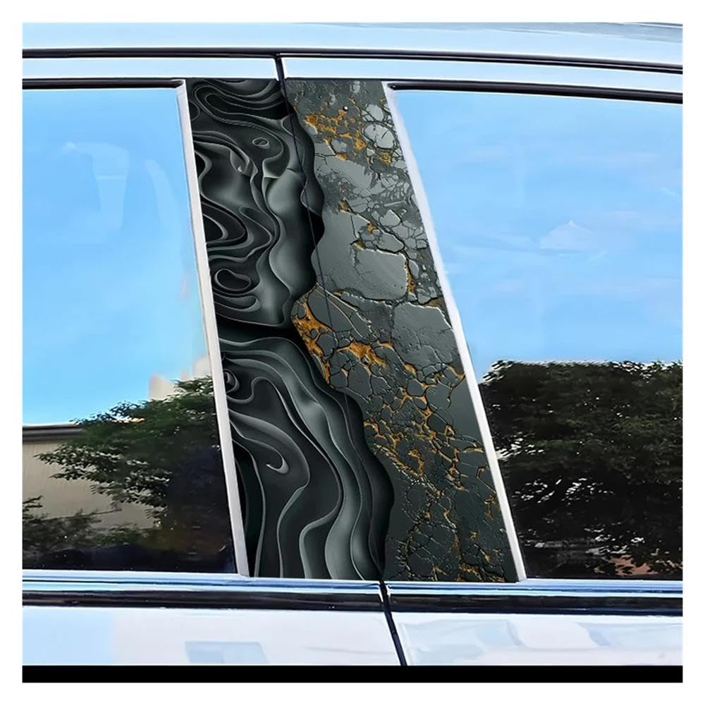 Dabhuoc One Color Car Parts 2Pcs Car Door Post Decals Abstract Texture Scratch Protection Sticker
