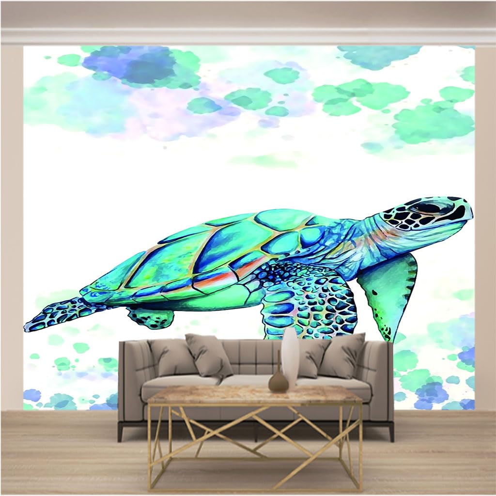 Papier Peint Panoramique 3D Tortue de Mer pour Créer une Ambiance Nature et Évasion dans le Salon