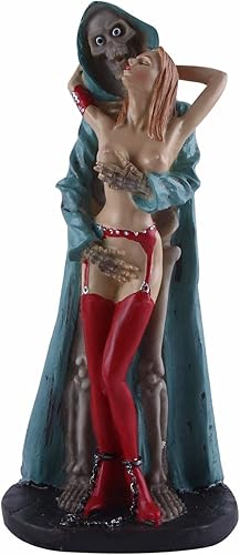 Tvoip Figuras creativas de resina de cráneo, fantasma y belleza, estatua sexy, 2 posturas para el hogar, bar, fiesta, escritorio, adorno decorativo,