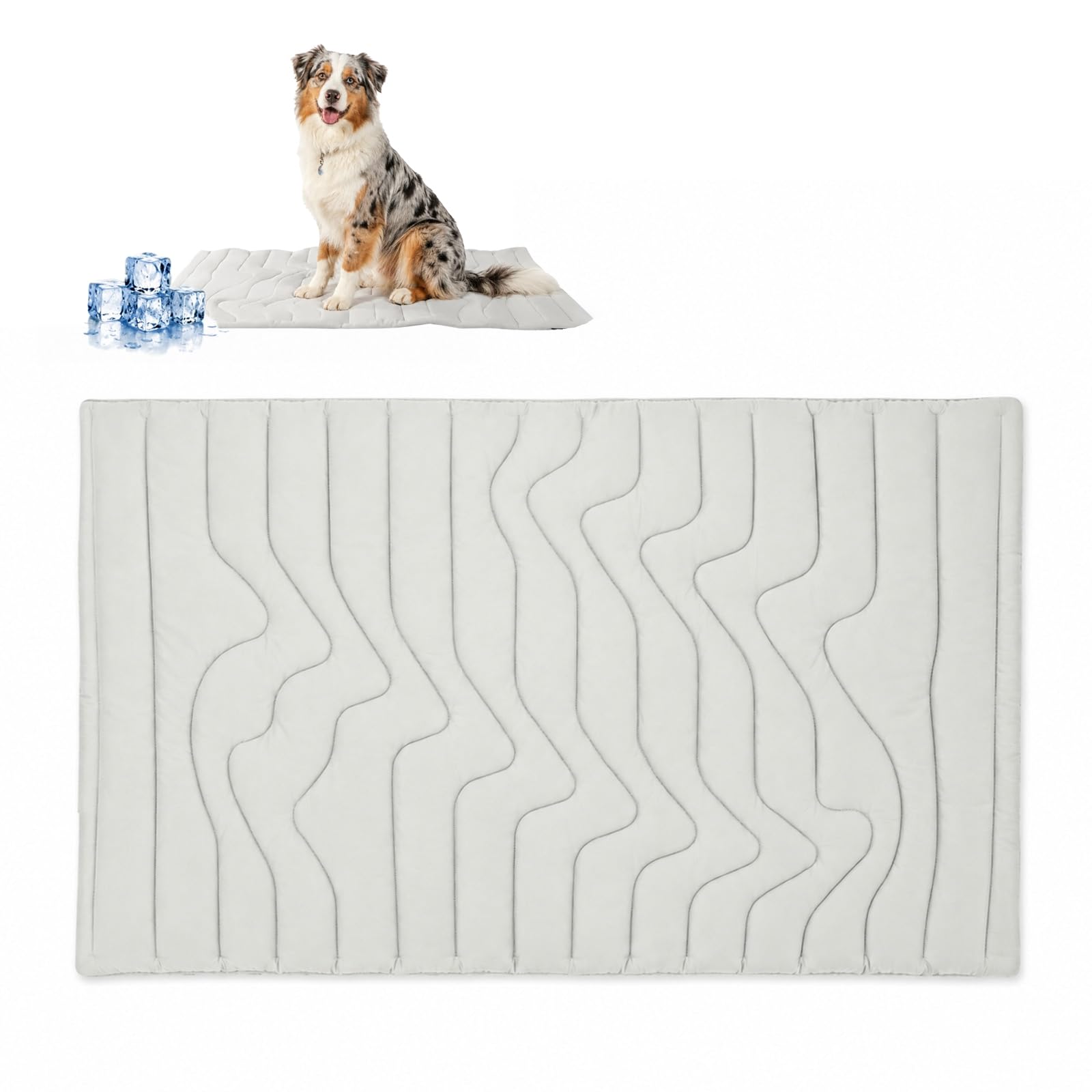 Manta Refrescante para Perros y Gatos, Alfombrilla Refrescante para Perros, Manta Refrigerante sin Gel, Lavable, Transpirable, para Verano, Coche, Sofá y Cama para Mascotas (Gris, XL)