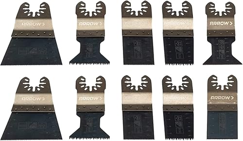 Arrow Kit de cuchillas oscilantes multiherramienta de 10 piezas