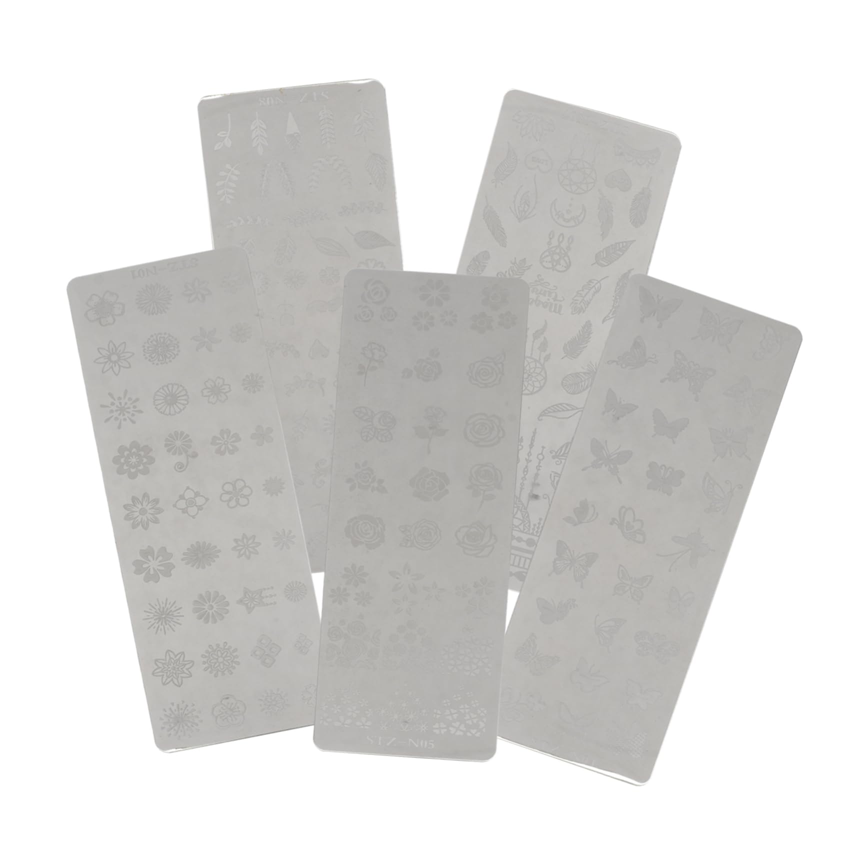 Healeved 15pezzi Piastre Per Timbratura Unghie Stencil Decorativi Per Nail Art Con Motivetti Floreali e Farfalle Per Manicure Fai Te e Saloni Di Bellezza