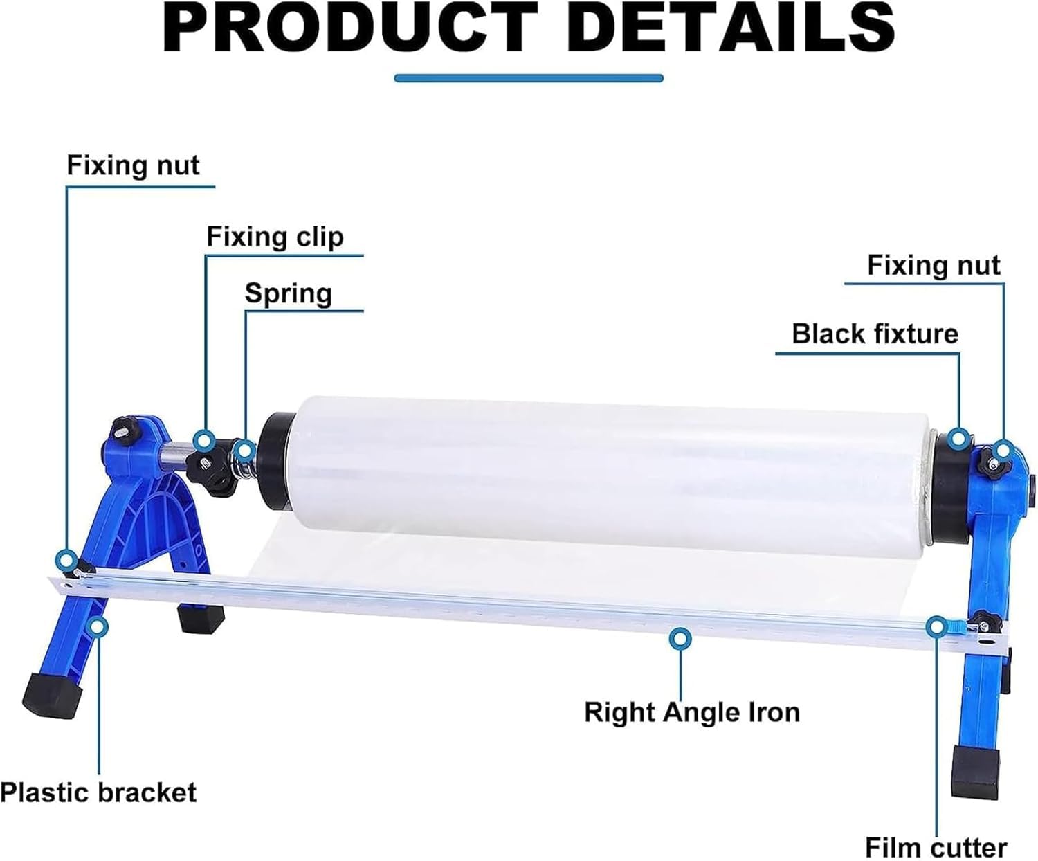 Dévidoir De Film Étirable, Machine Demballage De Bureau pour Montage Mural Ou sur Table, avec Coupe-Film, Compatible avec des Films De 30 À 50 Cm, pour Entrepôt, Cuisine Et Déménagement.