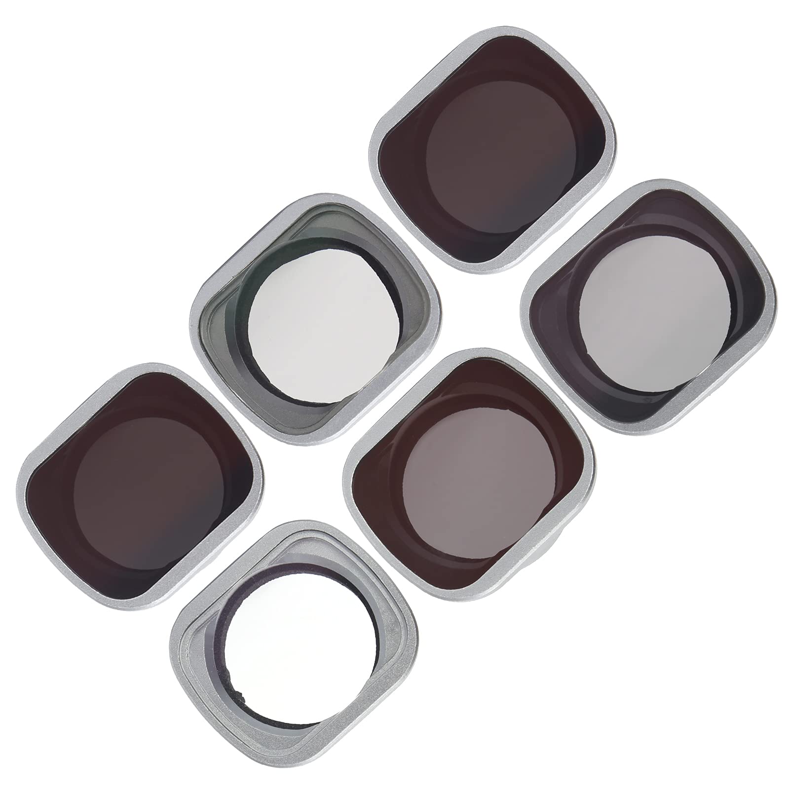 Junestar Juego de Filtros de Lente de Cámara ND/CPL de Vidrio óptico 6 en 1 para FPV Combo, Filtros Impermeables para Fotografía de Paisajes, Aprox. 55 G