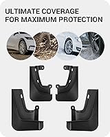 Vista 4 de BASENOR Protectores de barro a cuadros Tesla Model X/Model X 2026, sin perforación, sin cinta, protectores de neumáticos de vehículo, accesorios