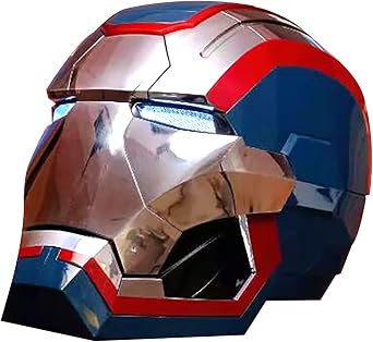 Electronic Opening/Closing, 11 Wearable English Voice Control Helmet Props Halloween Cosplay Props, Red