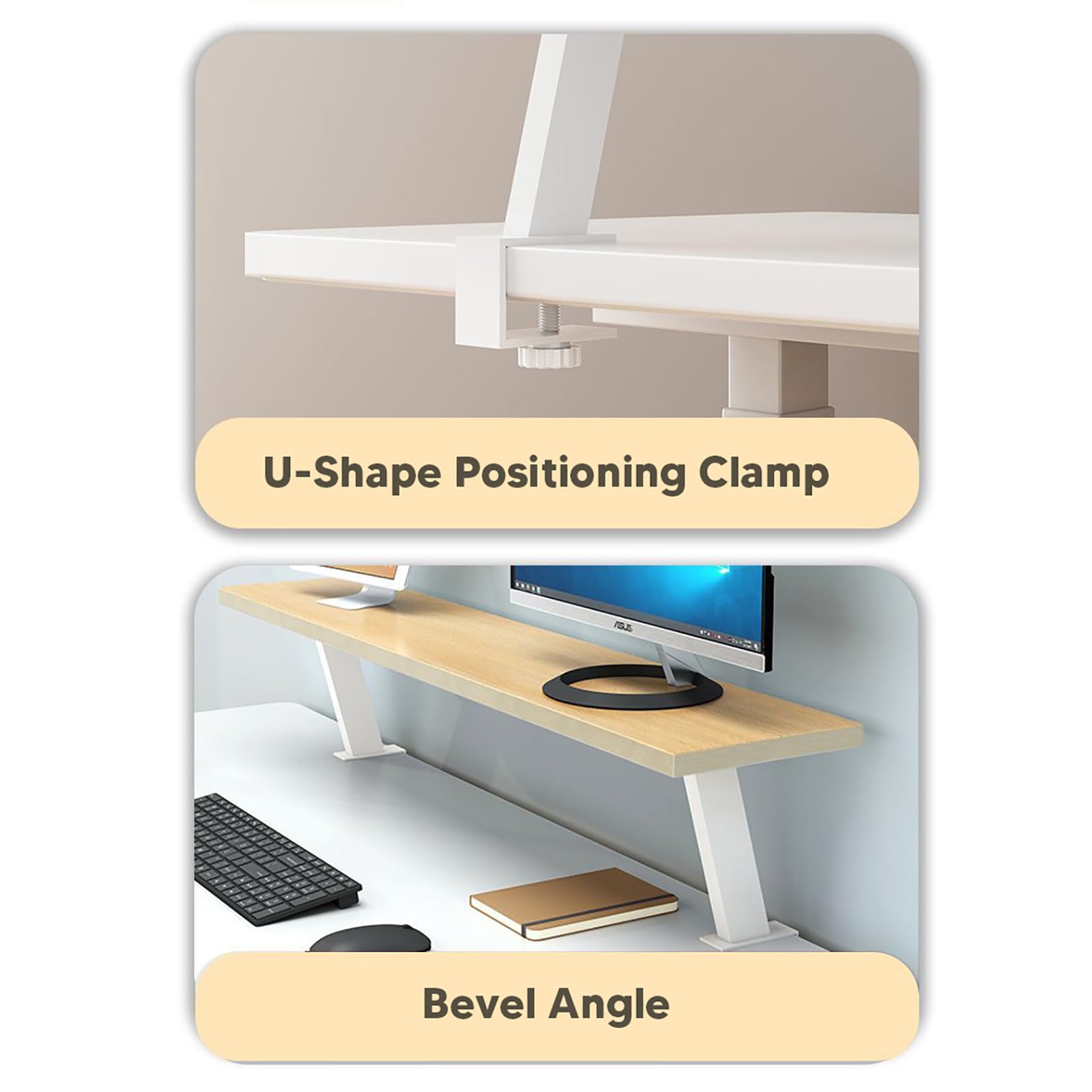 Libreria da Scrivania per Computer, Scaffale da Scrivania a 2 Ripiani con Pannello Forato, Mensola Portaoggetti per Dormitorio, Ufficio, Casa, Studio e Cameretta,Walnut,W 31.5″/80cm