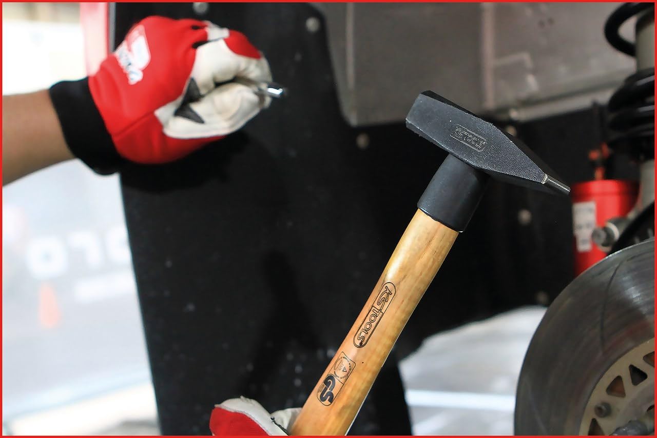 KS Tools 142.1380 Schlosserhammer mit Hickorystiel, 800G
