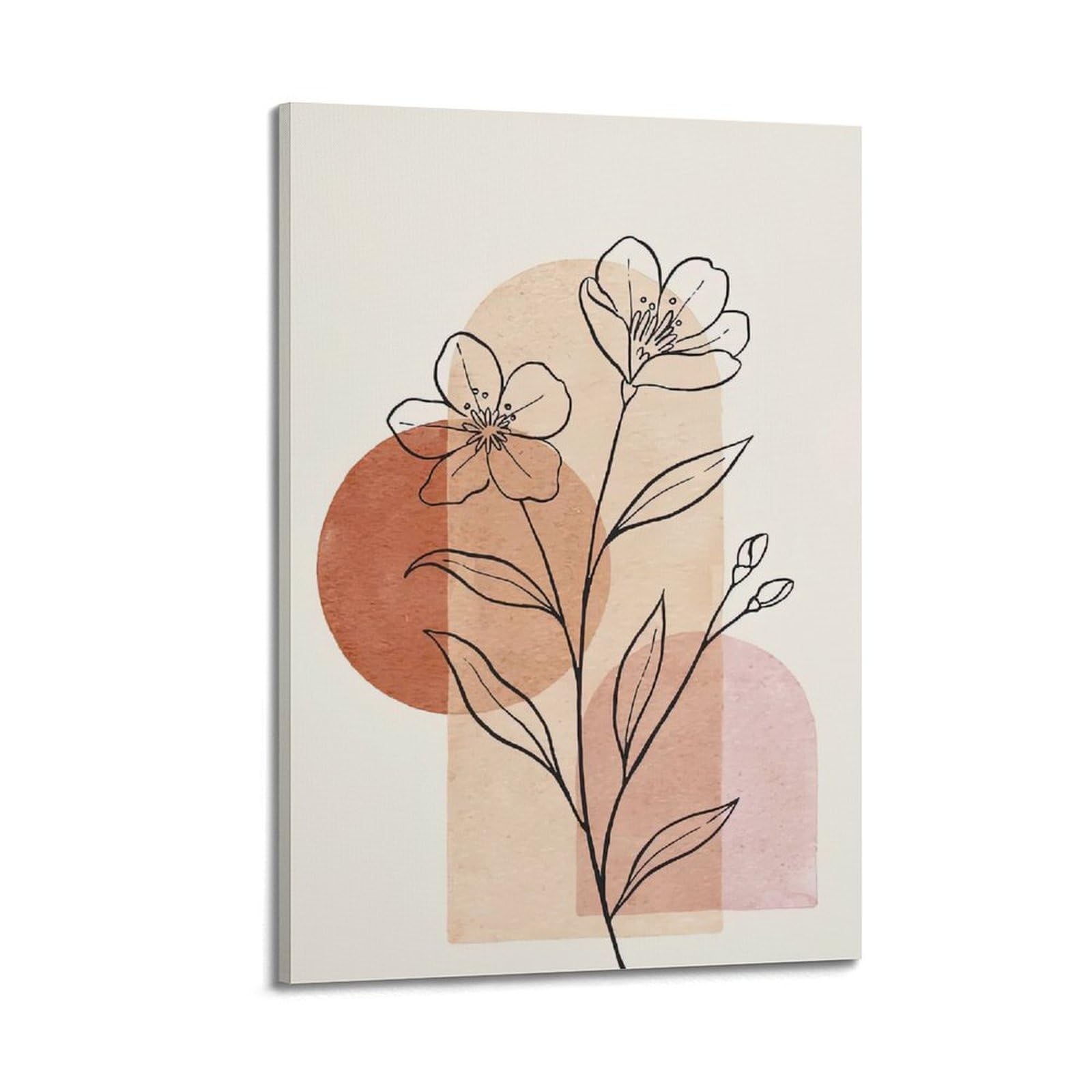 DLJGDS Plant Poster Line Drawing Morning Glory Decorative Painting Canvas Wall Posters And Modern Family Bedroom Decor 24x36inch(60x90cm)