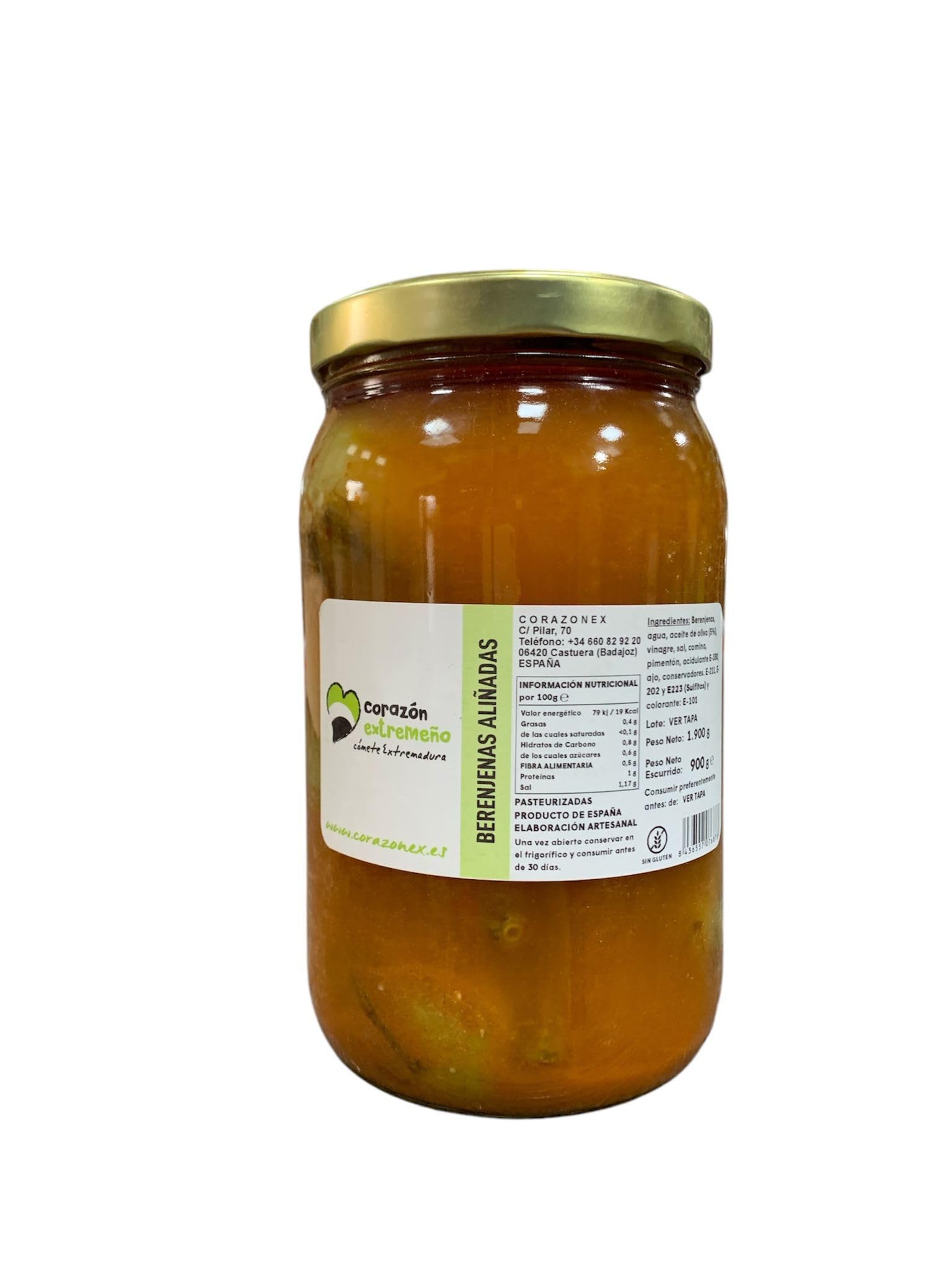 Berenjenas Aliñadas 900 g | Berenjenas en Vinagre Aperitivo Tradicional Español | Encurtido Gourmet Ideal para Tapas, Picoteo y Aperitivos