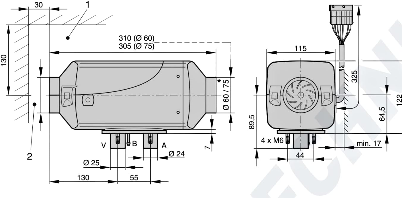 Espar Airtronic D2 2.2kW 7500BTU Camper Motorhome RV Heater Kit 12V Diesel Eberspacher with High Altitude Kit 4000m 13100ft and Exhaust Silencer Muffler EasyStart Digital Control and Floor Mount Plate