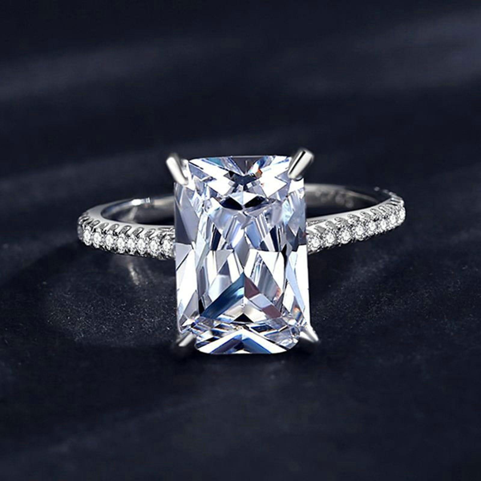 Ring für Damen Weissgold, Hochzeitsring Echt Gold Trauringe mit 5ct Moissanite Ehering Solitär Ehebandring