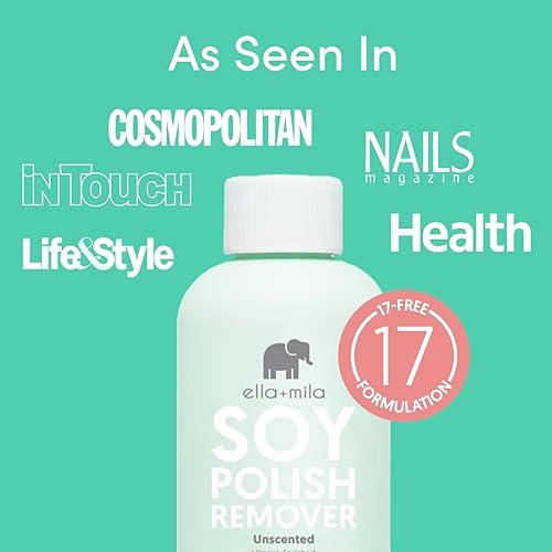 Miniatura 2 de ellamila Removedor de esmalte de uñas de soja sin acetona removedor de esmalte de uñas no tóxico sin perfume y enriquecido con vitaminas A C y E 4
