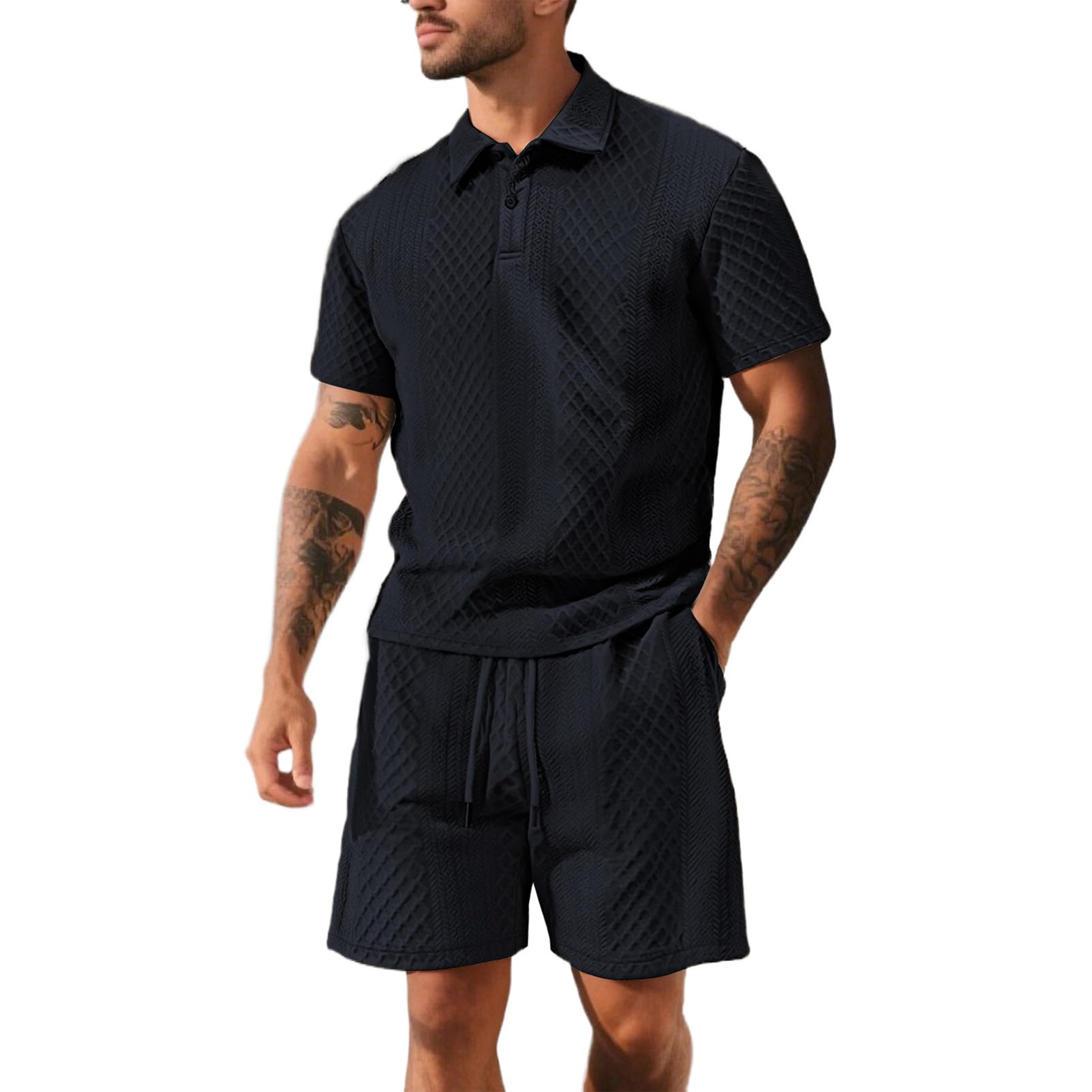 amropi Uomo Tute da Jacquard Pullover Felpa con Cappuccio e Jogging Pantaloni Sportiva Set