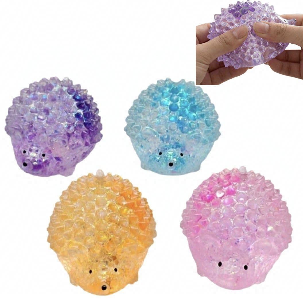 2.56in Random Colour Hedgehog Squeeze Toy - Sugar Gel Fidget Stress Relief for Kids & Adults, Cute Spiky Hedgehog Squishy Anxiety Toy Ideal Party Bag Filler for Boys Girls Ages 6+