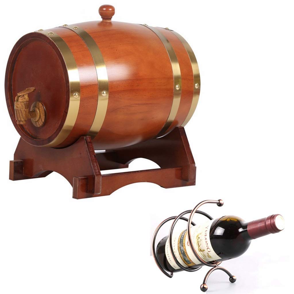 Barril vino Barril madera decorado Barril whisky 20L Dispensador cubo whisky madera hecho a mano con rejilla para vino Adecuado para almacenar licores ron vino