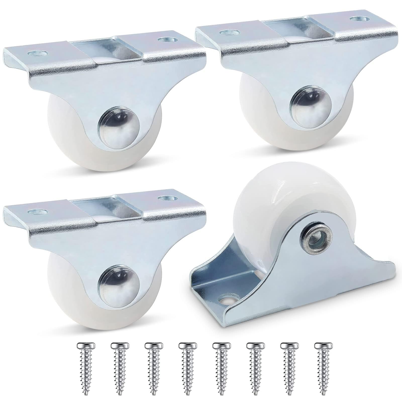 4 Roulettes Fixes Pour Meubles - 50mm - Charge 165kg - TPE Ne Marque Pas Les Sols