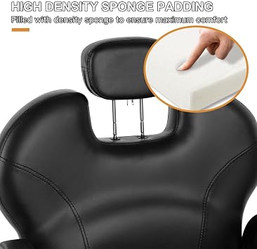 Artist hand Barber Chair Reclining Salon Chair for Hair Stylist, Black