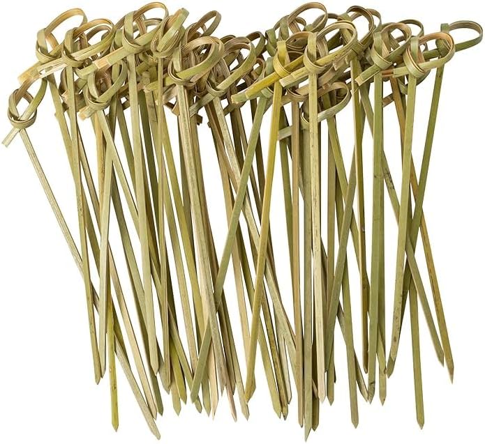 DEERA 4 Inch Bamboo Knot Skewers – Eco-Friendly Appetizer & Cocktail Sticks – Pack of 100