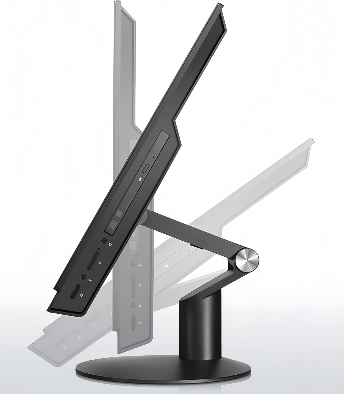 Side profile of Lenovo ThinkCentre M900Z showing tilt adjustment