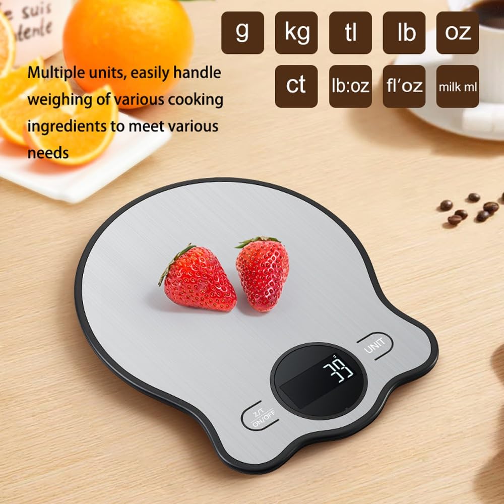 Báscula Digital de Cocina con Pantalla LCD, Báscula Digital de Cocina y Alimentos, Báscula for Onzas y Gramos de Alimentos, Ingredientes Secos y Líquidos(3kg/1g)