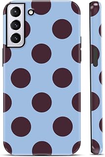 Claret Polka Dot Blue Phone Case for Samsung Galaxy S21 Case Girly Design Scratch Resistant Hybrid 2-Layer Hard Shell Phone Cover Funda for Samsung S21 6.2 Inch