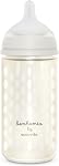 Suavinex Bonhomia Bouteille de bébé en verre avec SX PRO Mamelon en silicone, Bouteilles pour bébés anti-coliques, Biberons pour bébés allaités, à débit moyen, 3mo, 8oz, Béige