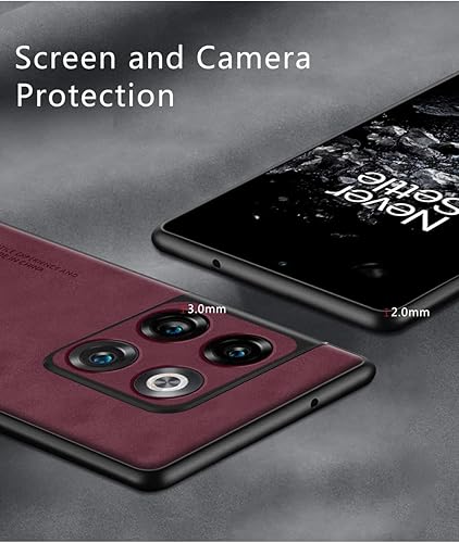 Miniatura 3 de Duxsmei Funda para Oneplus 10T funda de piel sintética de poliuretano termoplástico y gamuza antivibración antideslizante ultraligera funda de lujo
