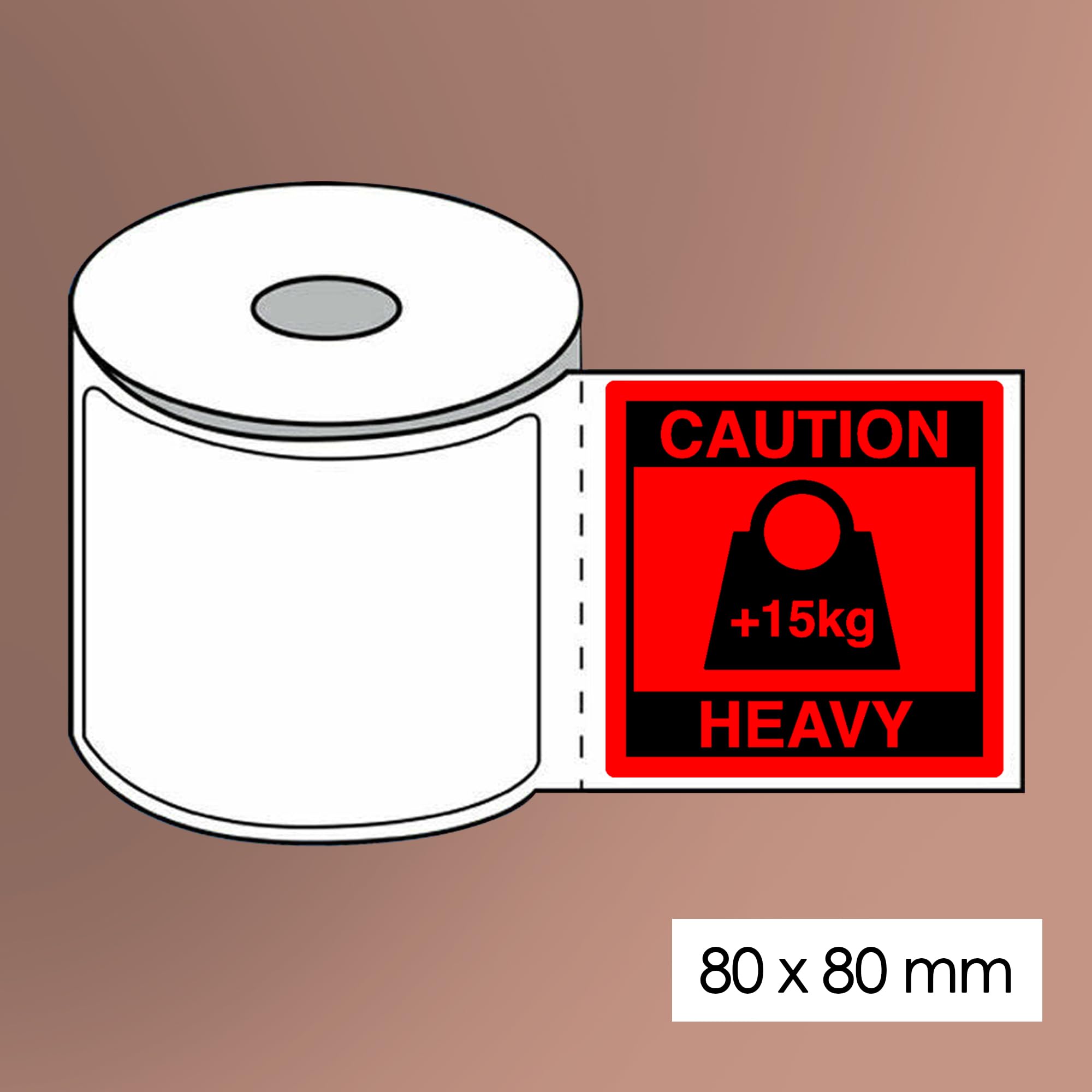 Package Caution Heavy Parcel Sticker Over 15kg 80x80mm 500 etichette di spedizione per rotoli etichette di avvertimento autoadesive rosso brillante adesivi per pacchi 5 rotoli 2500 adesivi