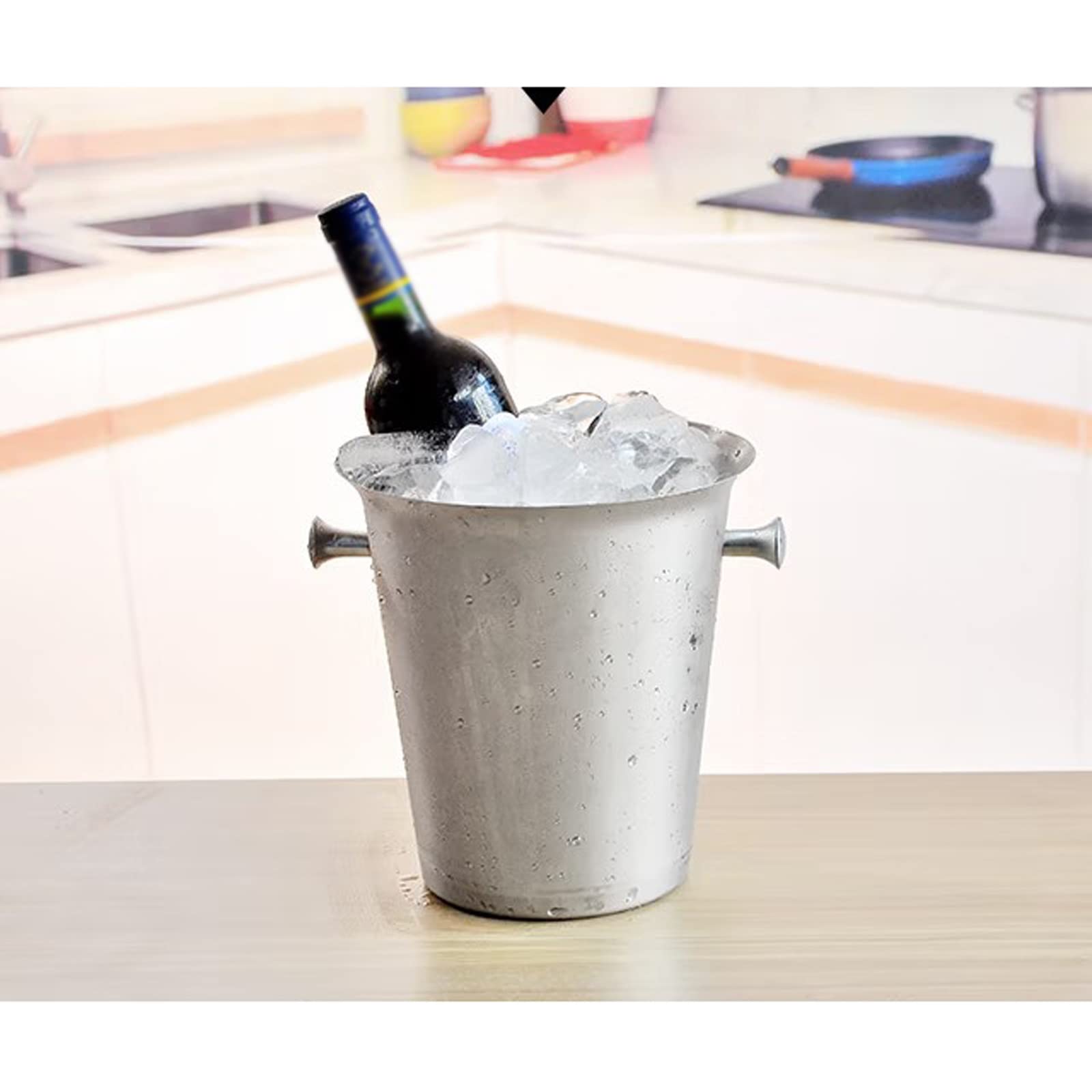 Eiskübel Eiskübel aus Edelstahlmaterial, glänzende und helle for Partys, 5-Liter-Champagnerkübel for Weihnachtsfeiern, Grillabende im Hinterhof, Verwendung in Bars Freien Bar cooler Eiskübel
