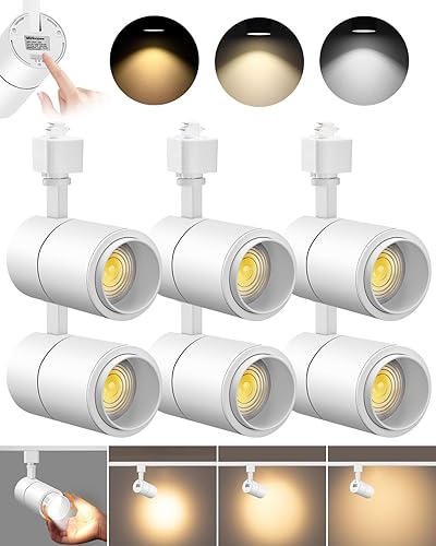 VANoopee Cabezales de iluminación LED de pista con zoom de 3 colores de 20 W, cabezales de luz de pista tipo H, regulables, brillantes, accesorios