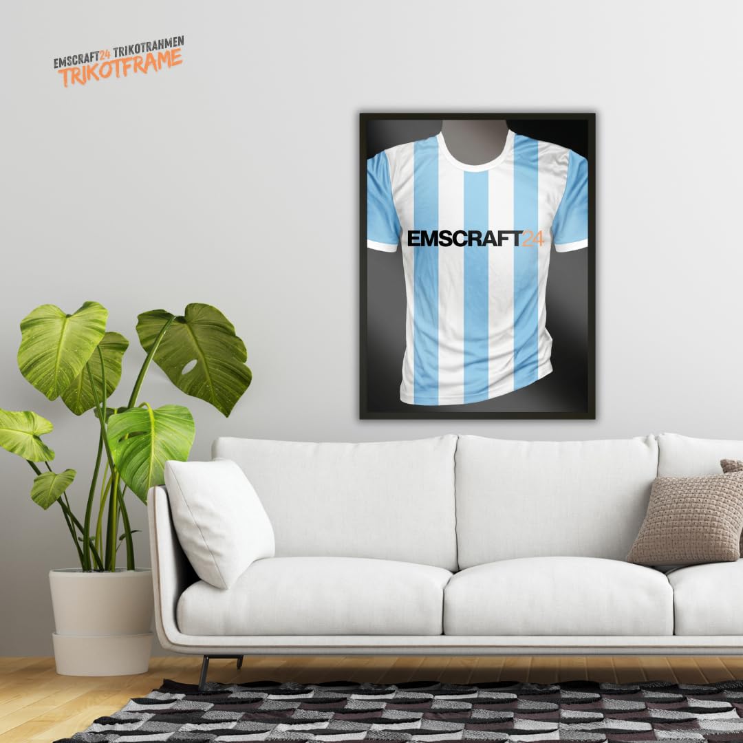Trikotrahmen 63x83 cm mit Trikot Bügel Schablone Bilderrahmen MDF-Holz