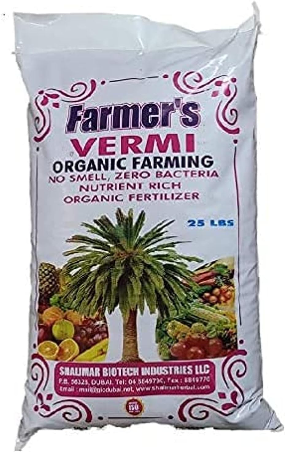 United Arab Emirates Shalimar Farmer's Vermi Compost Organic Forming No Smell Zero Bacteria Nutrient Rich Fertilizer (25lbs)