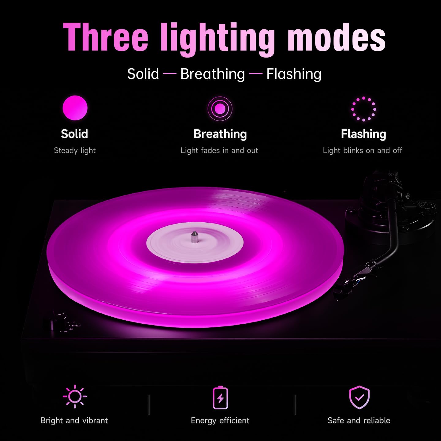 Plataforma acrílica LED RGB para Audio-Technica AT-LP5X, alfombrilla giratoria esmerilada de ajuste preciso con tira de luz multimodo, accesorios LP5X Mod