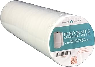 Source One Beauty White Disposable Non-Woven Bed Cover ROLL Perforated Massage Table Sheets Wax Facial Chair